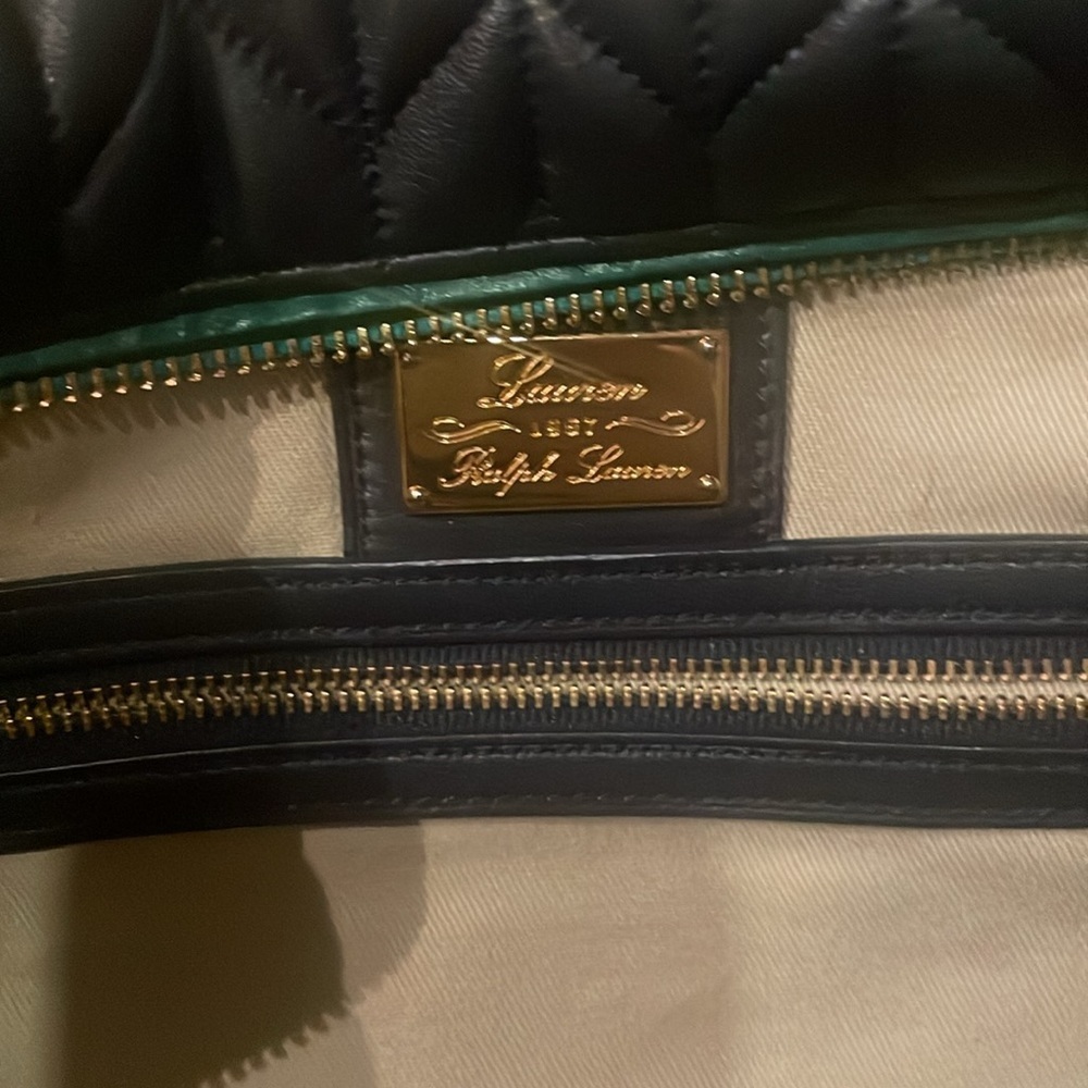 Ralph Lauren Blue Quilted Leather Zip Satchel - Picture 4 of 12
